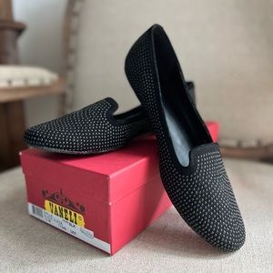 Vaneli Shilla Black Suede Flat